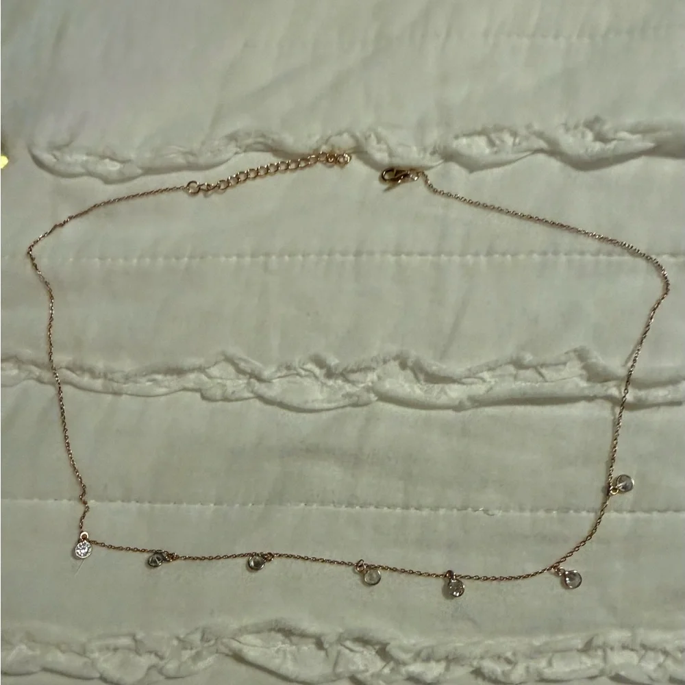 Diamonique x Kathy Levine Sparkler Drop Necklace, Rose gold plated SS - Picture 3 of 5